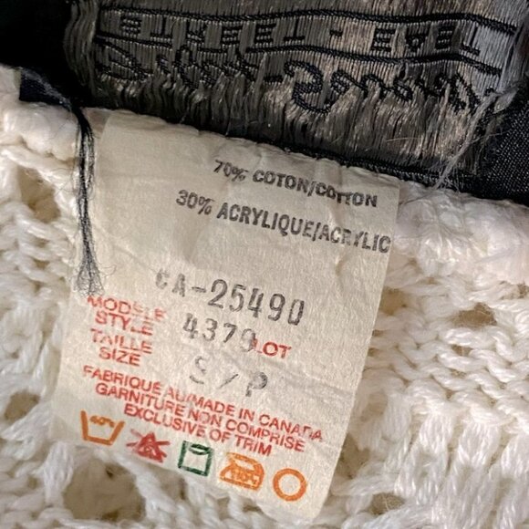 Vintage Fifty Seventh Street East White Knit Vest S - Picture 4 of 9